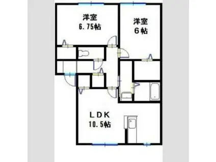 サンビレッジ瑞景(2LDK/2階)の間取り写真
