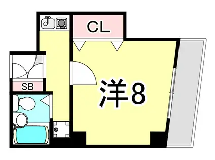 メゾントキワ曙(ワンルーム/2階)の間取り写真