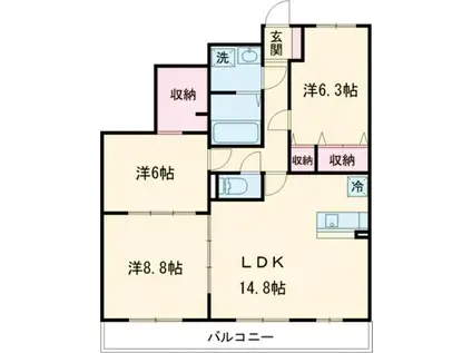 フォルテ(3LDK/4階)の間取り写真