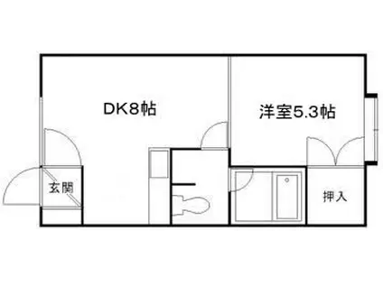 ラ・グラン大町(1DK/1階)の間取り写真