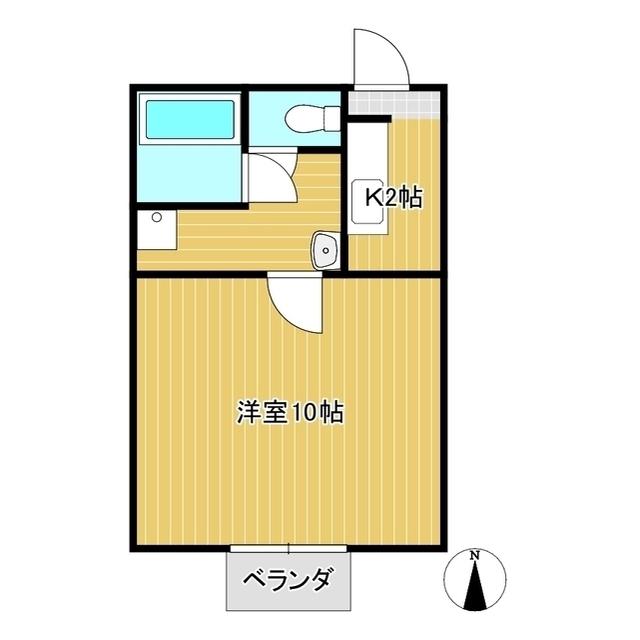 ティーズハウス(1K/2階)の間取り写真