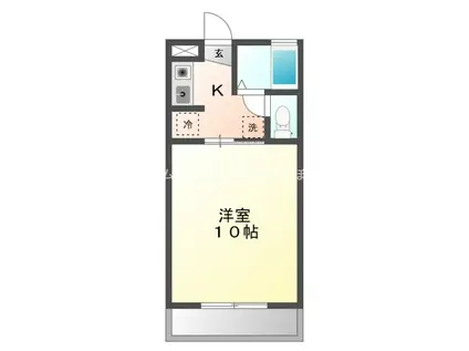 サントラストA(1K/3階)の間取り写真