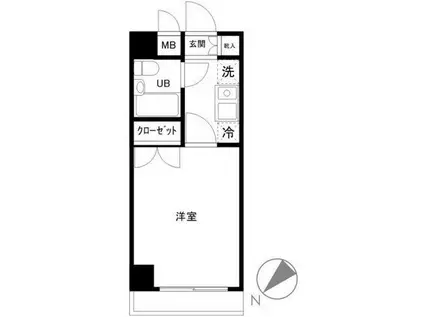 プレールミホカテリーナ武蔵小山(1K/8階)の間取り写真