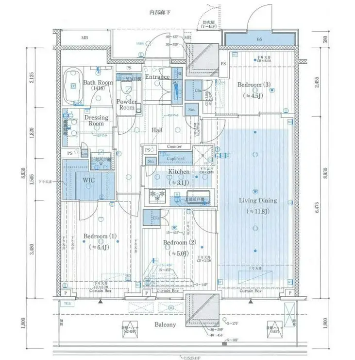ブランズタワー豊洲 17階階 間取り