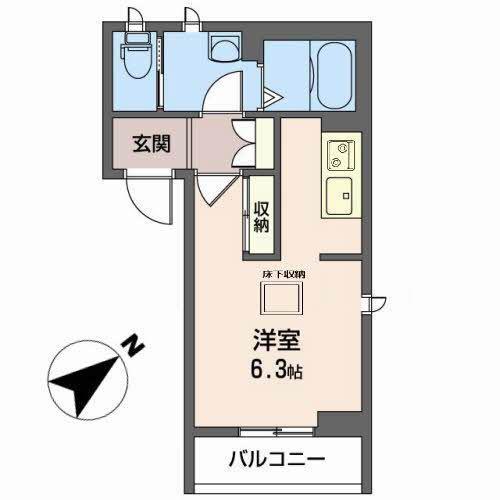 クレールG(ワンルーム/1階)の間取り写真