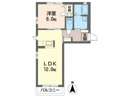 ピュア フラッツ(1LDK/1階)の間取り写真