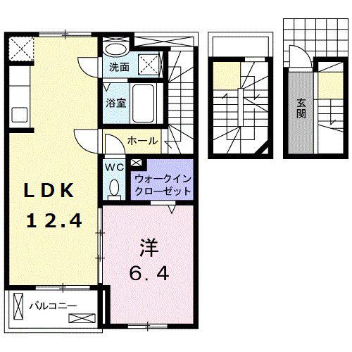 グラン エスポワール(1LDK/3階)の間取り写真