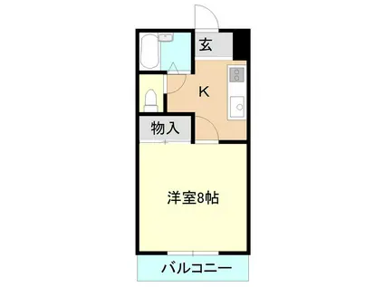 メゾンドパル(1K/1階)の間取り写真