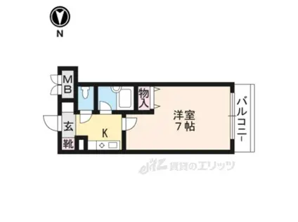 大晋メゾネ四条大宮(1K/4階)の間取り写真