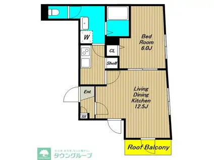 タスキSMART方南町(1LDK/5階)の間取り写真