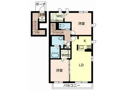 テネラメンテ(2LDK/2階)の間取り写真