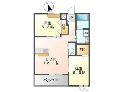 フリージアハイム(2LDK/2階)の間取り写真