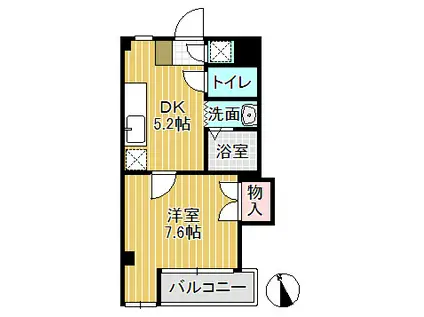 コーポエイム(1DK/3階)の間取り写真