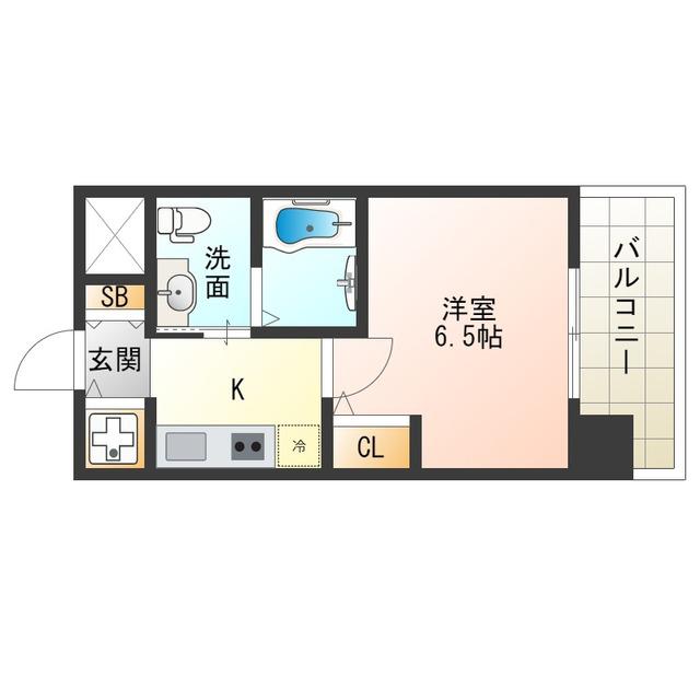 エスライズ堂島川(1K/9階)の間取り写真