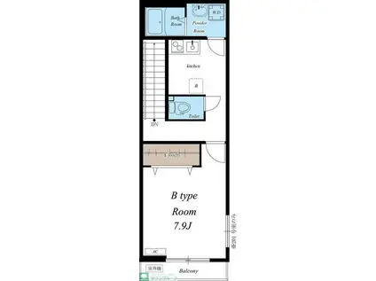 リブリ・LA VIE EN ROSE(1K/2階)の間取り写真