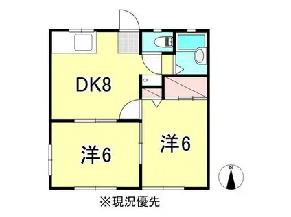 みなみハイツ(2DK/1階)の間取り写真