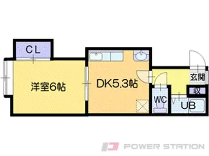 プレステージ文京台II(1DK/2階)の間取り写真