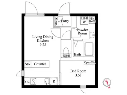 カーサフェリオ日暮里(1LDK/2階)の間取り写真