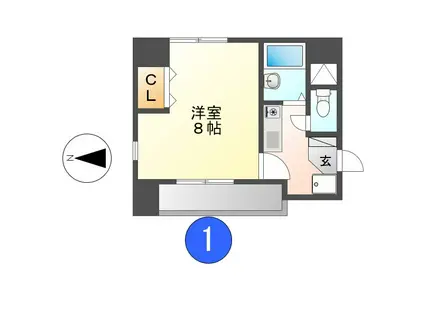 ウェステリア西大須(1K/8階)の間取り写真