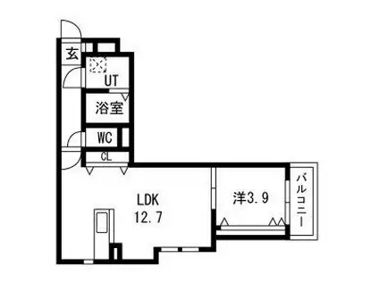 GLITTER野芥(1LDK/3階)の間取り写真