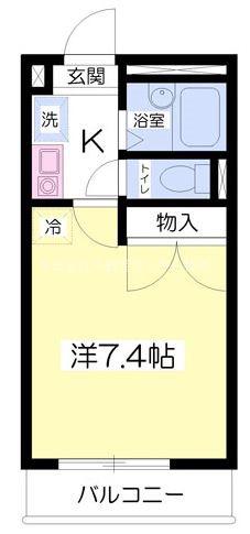 プルニエ(1K/3階)の間取り写真