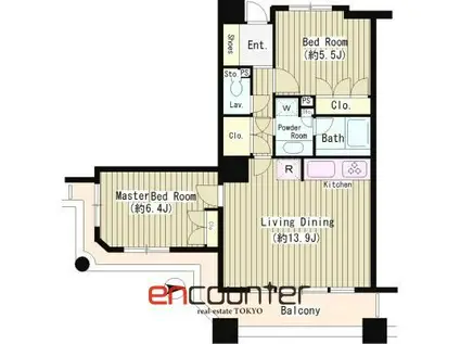 石神井公園ピアレス・ザ・タワー(2LDK/5階)の間取り写真