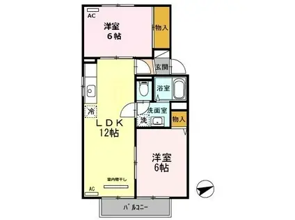 ファミール(2LDK/2階)の間取り写真