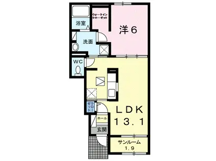 FELICE I(1LDK/1階)の間取り写真