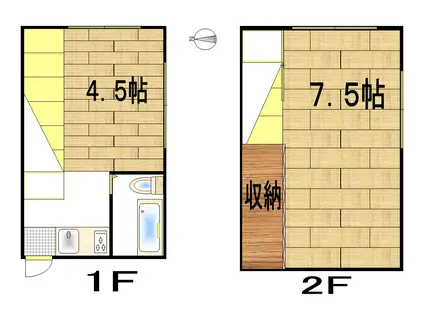 高徳アパート(2K/1階)の間取り写真