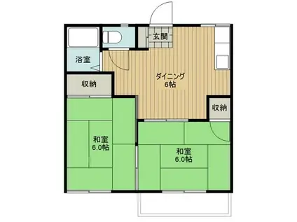 タウニー所沢I(2DK/2階)の間取り写真