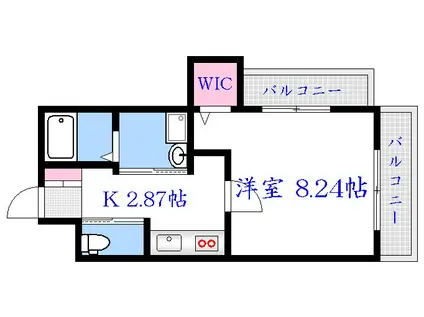 KDXレジデンス舟入幸町(1K/2階)の間取り写真