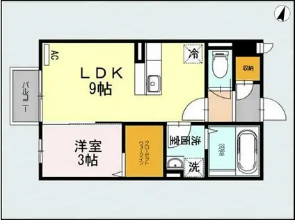 メゾンさくら(1LDK/1階)の間取り写真