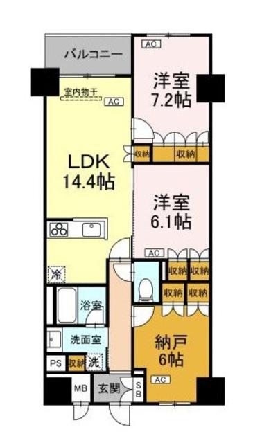 サンジョイアゼロ(2SLDK/2階)の間取り写真
