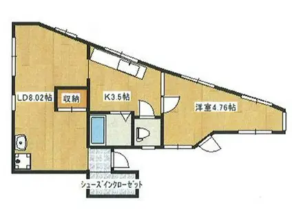 スタイルハウスN(1LDK/1階)の間取り写真