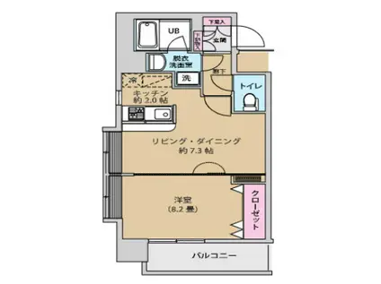 UURコート錦糸町Dタイプ(1LDK/7階)の間取り写真