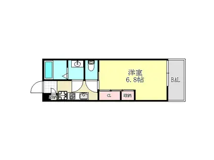 BLUE SKY MAYA3(1K/2階)の間取り写真