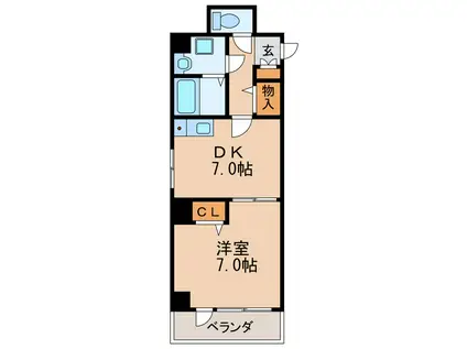 YM丸の内(1DK/4階)の間取り写真