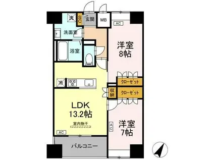 D-ROOM千葉中央(2LDK/10階)の間取り写真