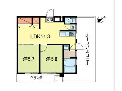 コモンハイム池田(2LDK/4階)の間取り写真