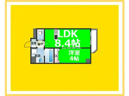 スプランディット難波ウエスト(1LDK/11階)の間取り写真