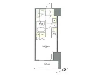 プライムメゾン大塚(ワンルーム/18階)の間取り写真