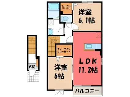 グロリアス R(2LDK/2階)の間取り写真