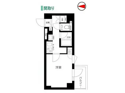 ルーブル東蒲田七番館(1K/2階)の間取り写真