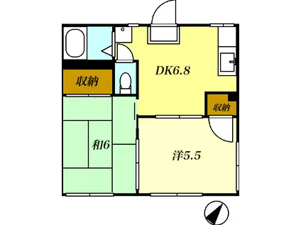 SHAMAISON クラウンエステート(2DK/2階)の間取り写真