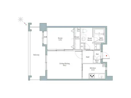 リアンシエルブルー東比恵(2K/10階)の間取り写真