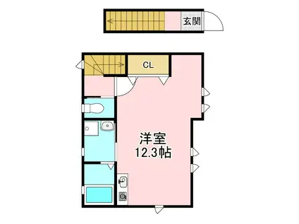 MEZZO PIANO72(ワンルーム/2階)の間取り写真