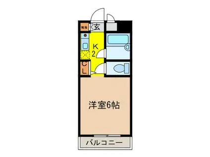 フレアコート(1K/4階)の間取り写真