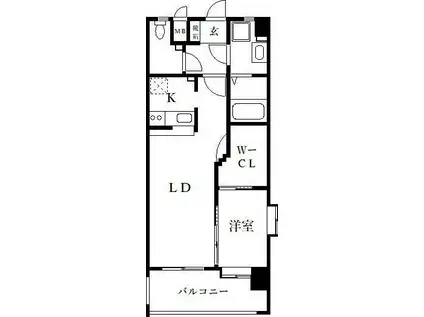 エンクレスト天神III 1101(1LDK/11階)の間取り写真