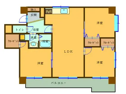 アルテッツァ紺屋町(3LDK/12階)の間取り写真