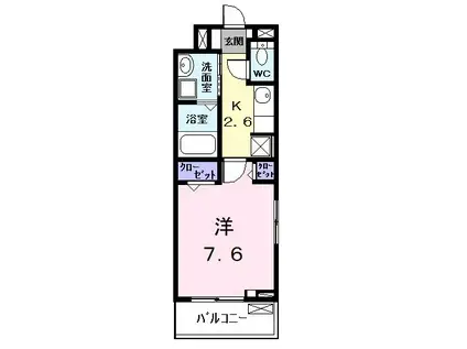 カーサ大塩(1K/3階)の間取り写真